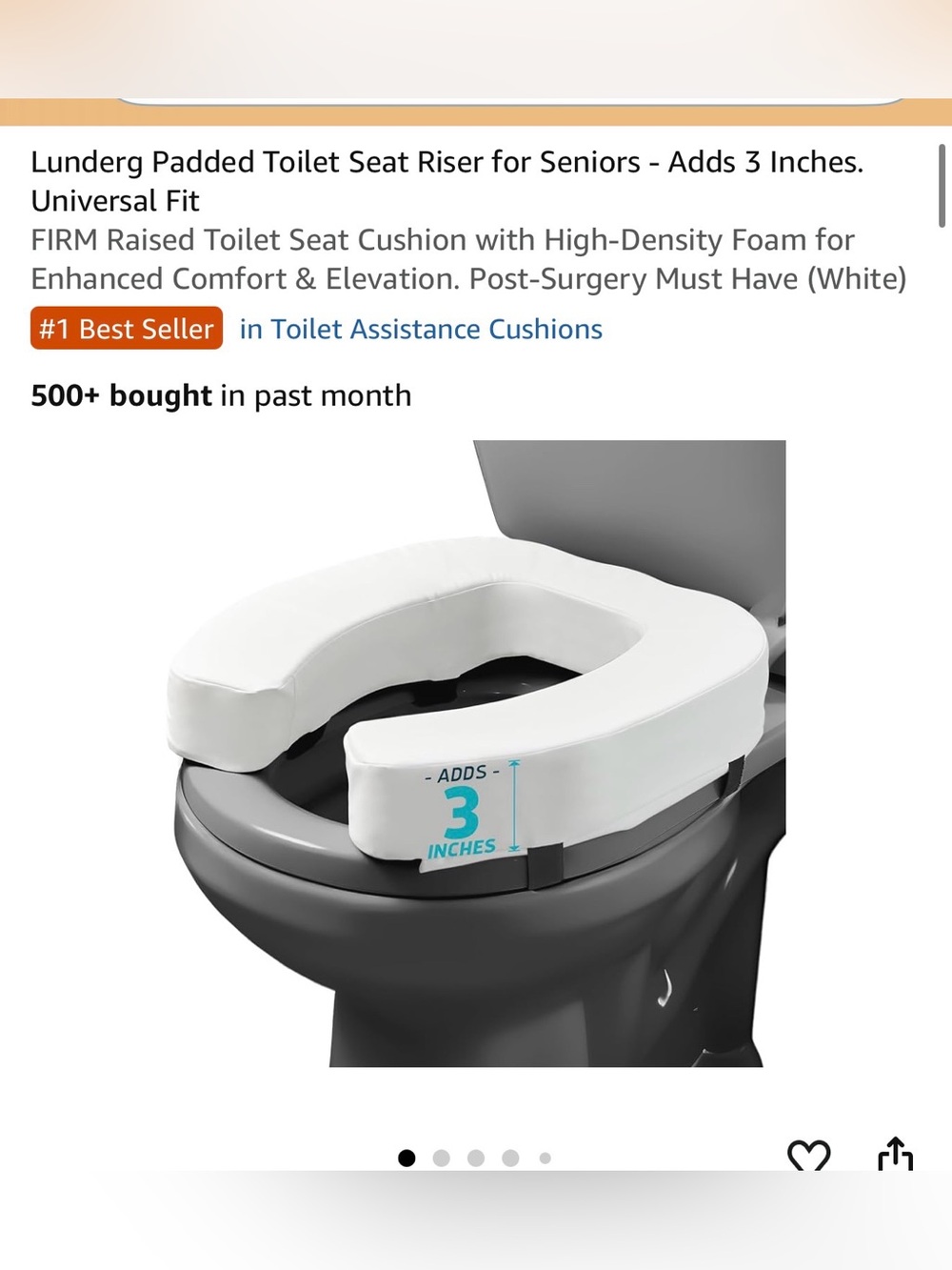 3” padded toilet seat riser NWT